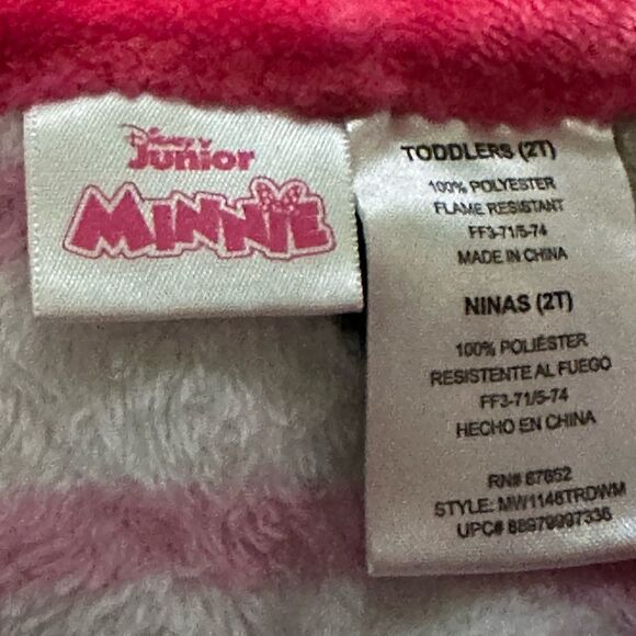 Disney Minnie Mouse Robe - pink & white - 2T - Picture 6 of 6